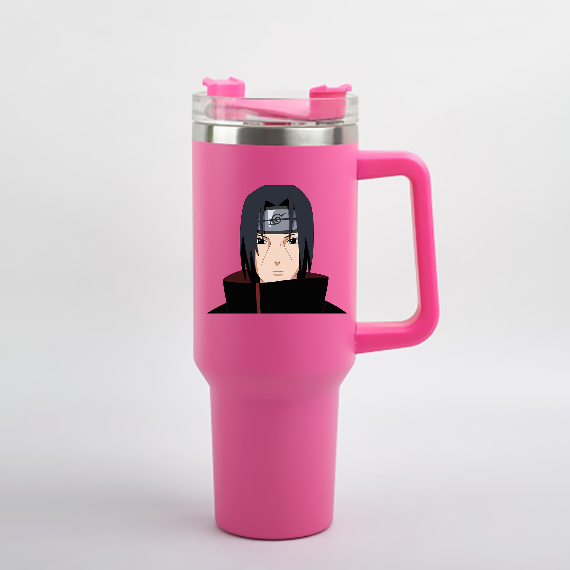 （画像用） NARUTO -ナルト- うちは イタチ Uchiha Itachi 1200mL車用タンブラー - クリスタルステッカー（プラスチックストロー付き）